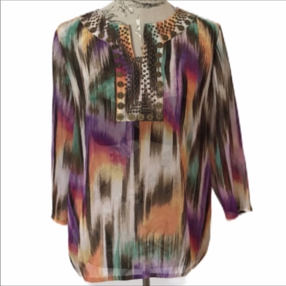 Chico's Tops - 🆕 Chico’s Sheer Embellished Top 1/M
